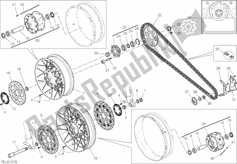 All parts for the Wheels of the Ducati Multistrada 950 S SW Thailand 2020